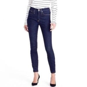 J. Crew Trademark Lookout High Rise Skinny Dark Wash Blue Stretch Jeans Size 28